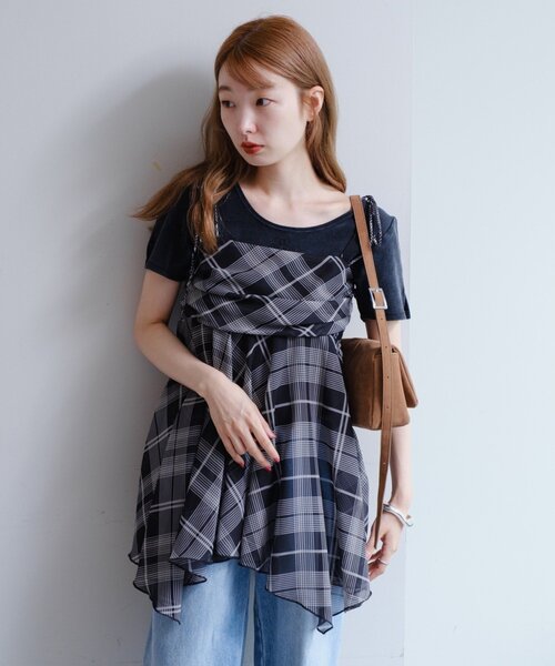 Kastane チュニック チェックアシメチュニック : ZOZOTOWN Yahoo