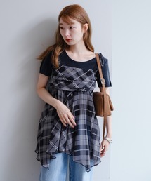 アシメドッキングチュニック Kastane チュニック チェックアシメチュニック : ZOZOTOWN Yahoo