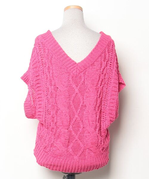 「DaTuRa」 Vネックニット FREE ピンク レディース_画像2
