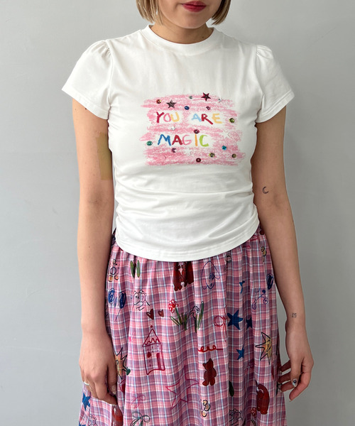 tシャツ クレヨンレタリングプリント Tシャツ FC25S209「Fano Studios」「2025SS」 レディース メンズ tシャツ クレヨンレタリングプリント Tシャツ FC25S209「Fano