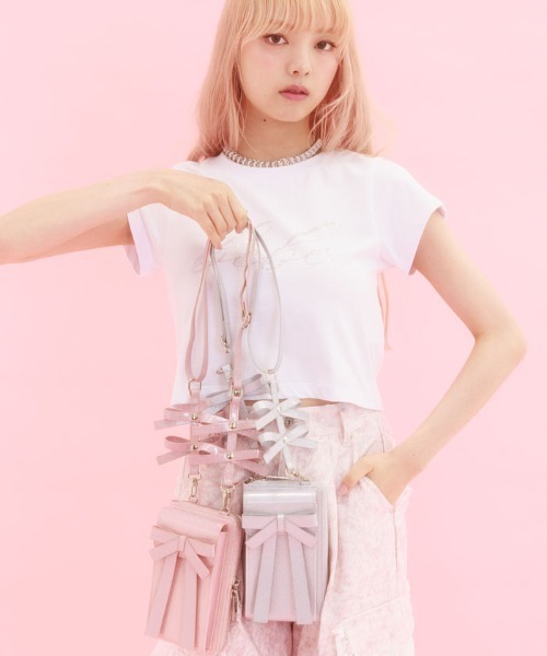 新品 FBリボンマルチショルダー シルバー Fickle Bebe ショルダーバッグ バッグ FBリボンマルチ