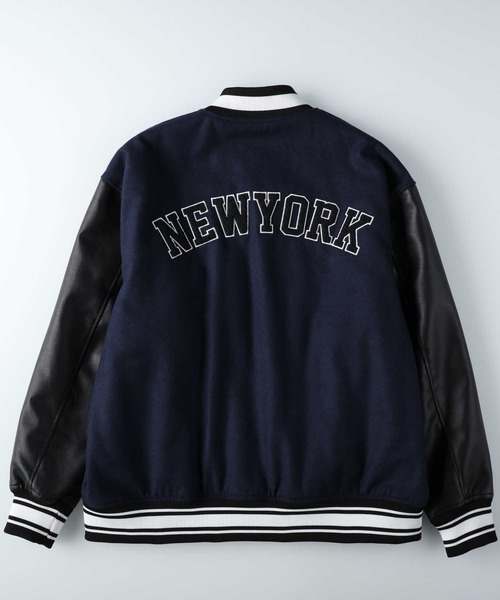 Right-on（ライトオン） スタジャン M ネイビー メンズ : ZOZOTOWN