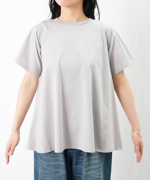 tシャツ LC/LLL バックレースプルオーバー レディース tiptop ブラウス シャツ アソートシアーレース前後2wayブラウス