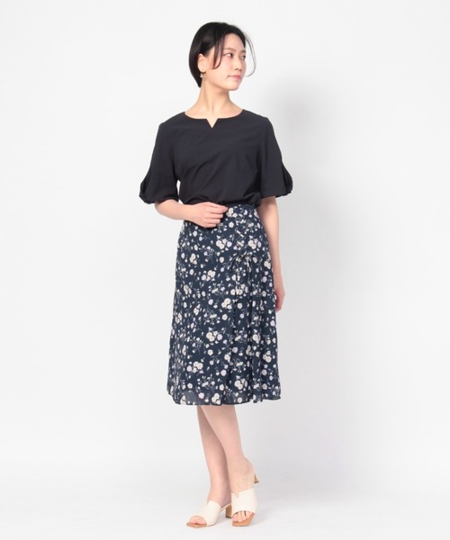 「fleur by mint breeze」 半袖ブラウス M ネイビー レディース_画像4