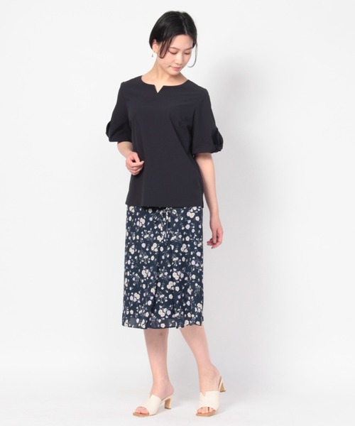 「fleur by mint breeze」 半袖ブラウス M ネイビー レディース_画像5