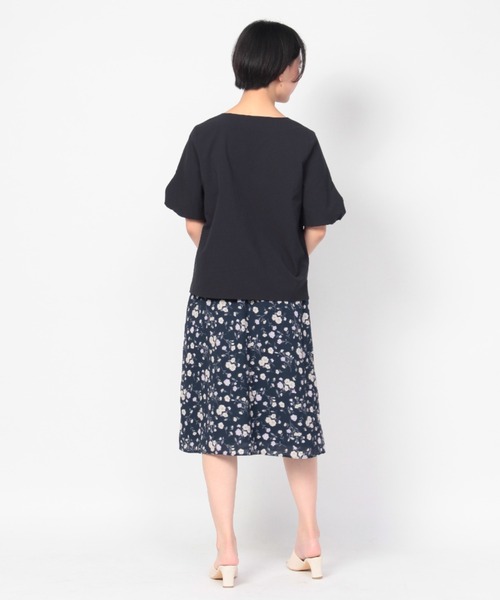 「fleur by mint breeze」 半袖ブラウス M ネイビー レディース_画像7