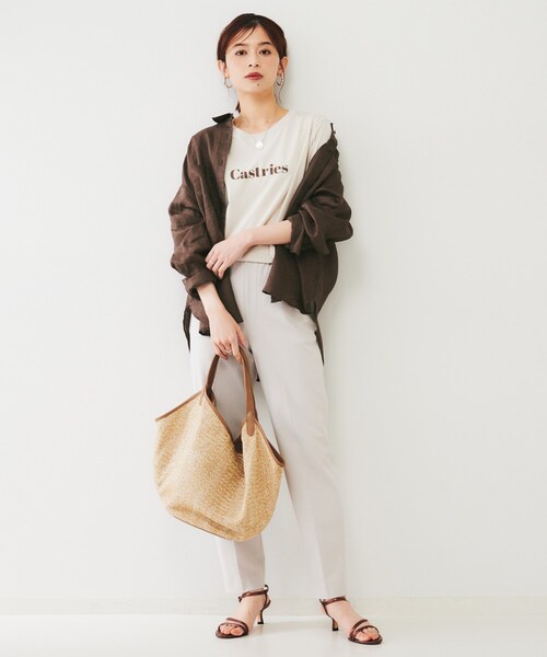 ブラウス シャツ 「麻100/洗える/前開きシャツ」ドライリネンシャツ レディース UNTITLED ブラウス シャツ 「麻100/洗える/前開きシャツ」ドライ