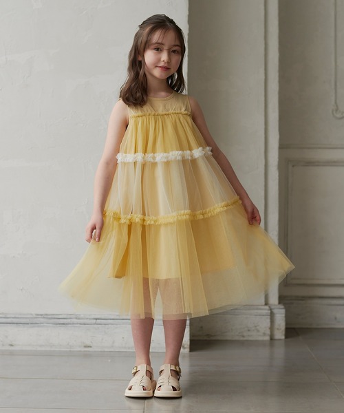 DRESCCO（ドレスコ） ワンピース イエローティアードワンピース キッズ
