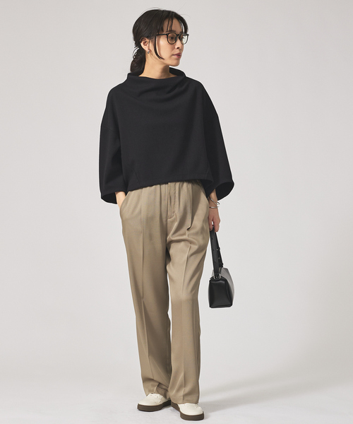 qualite（カリテ） tシャツ ブークレーボトルネックカットソー/秋服/冬