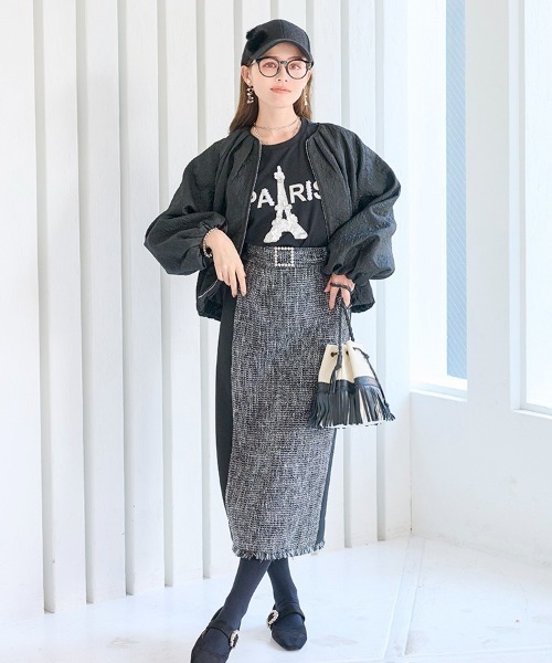 Chesty（チェスティ） tシャツ 半袖 PARIS Tシャツ/パリ（ブラック