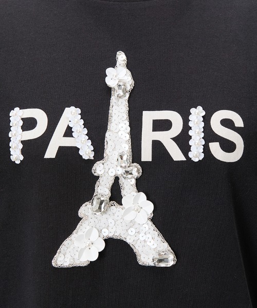 Chesty（チェスティ） tシャツ 半袖 PARIS Tシャツ/パリ（ブラック