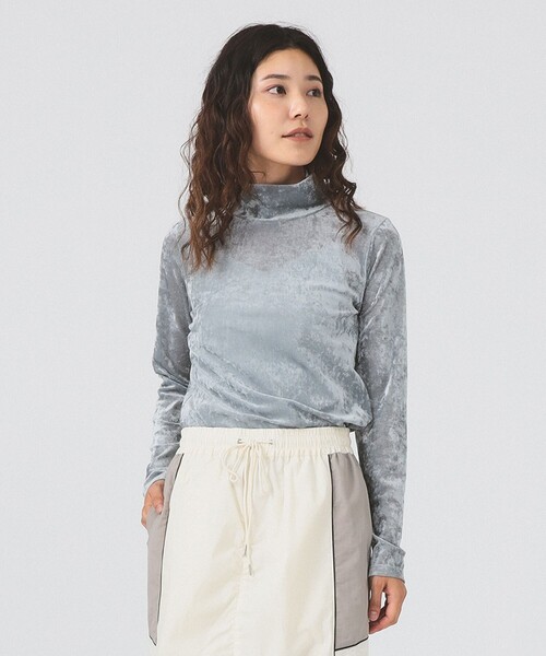 Ray BEAMS（レイ ビームス） tシャツ ベロア チュール ハイネック