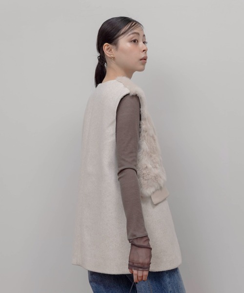 Eimee Law（エイミーロウ） ベスト ジレ ファー＆メルトンボクシィジレ