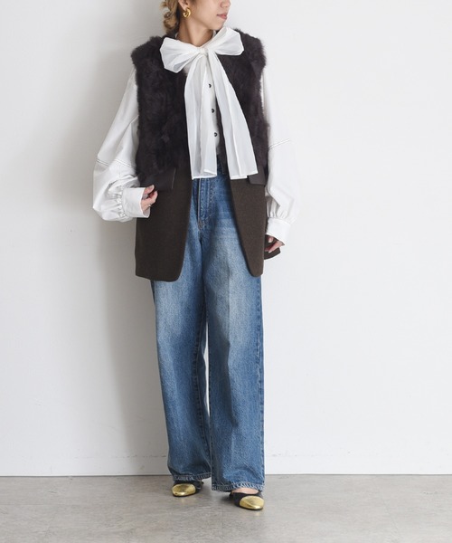 Eimee Law（エイミーロウ） ベスト ジレ ファー＆メルトンボクシィジレ