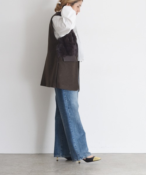 Eimee Law（エイミーロウ） ベスト ジレ ファー＆メルトンボクシィジレ