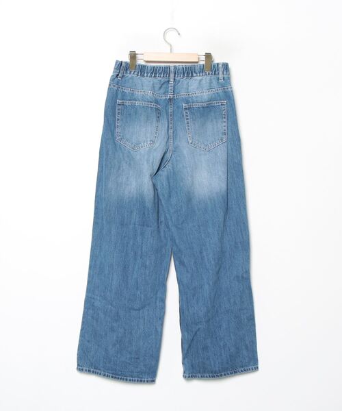 「antiqua」 「patterntorso」加工デニムパンツ L ブルー レディース