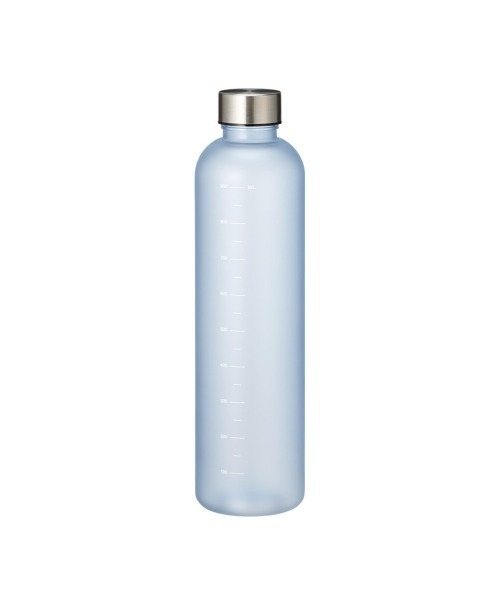 1000ml 目盛り耐熱ガラス瓶 青いキャップ 目盛り付き　10個セット BACKYARD FAMILY（バックヤードファミリー） 水筒 目盛り付フロスト