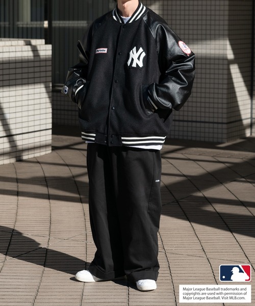 Perushu スタジャン「MLBコラボ」 X-LARGE ブラック メンズ : ZOZOTOWN
