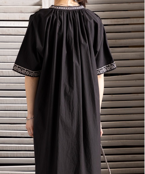 「Fanaka」 半袖ワンピース FREE ブラック レディース_画像7