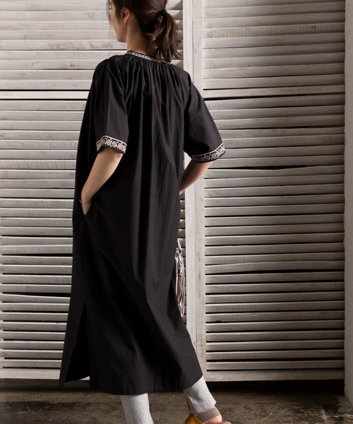 「Fanaka」 半袖ワンピース FREE ブラック レディース_画像8