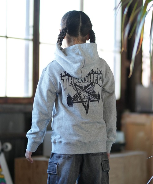 THRASHER（スラッシャー） パーカー Frame Sk8 Goat Paka キッズ