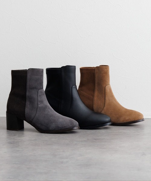 HIMIKO（HIMIKO）/すっきりシルエット【卑弥呼25AW】チャンキーヒールストレッチブーツ/651423 HIMIKO ブーツ 「HIMIKO」チャンキーヒールストレッチブーツ/ 651423