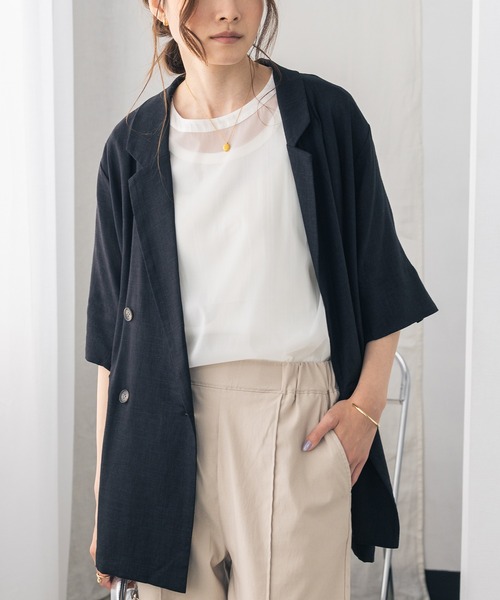 「hunch」 テーラードジャケット FREE ブラック レディース_画像7