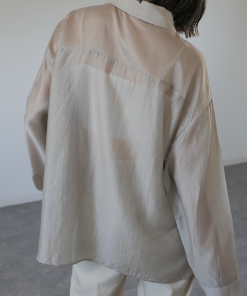 「Reurie'」 長袖シャツ FREE カーキ レディース_画像6
