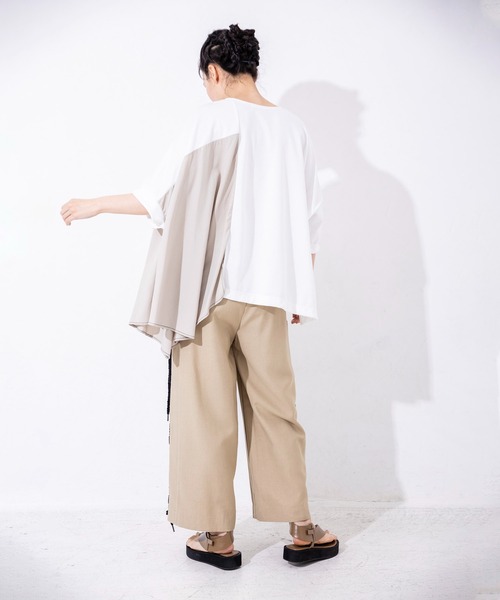 「OSMOSIS」 半袖カットソー ONE SIZE ネイビー レディース_画像4