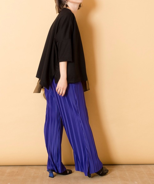 「OSMOSIS」 半袖カットソー ONE SIZE ネイビー レディース_画像8