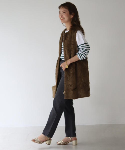 SLOBE IENA（スローブイエナ） ベスト FREE ブラウン レディース