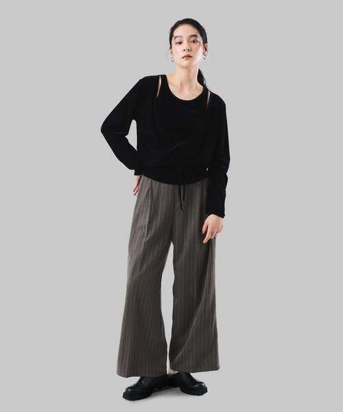 Muscat tシャツ 「セットアイテム」ベロア カシュクールトップス