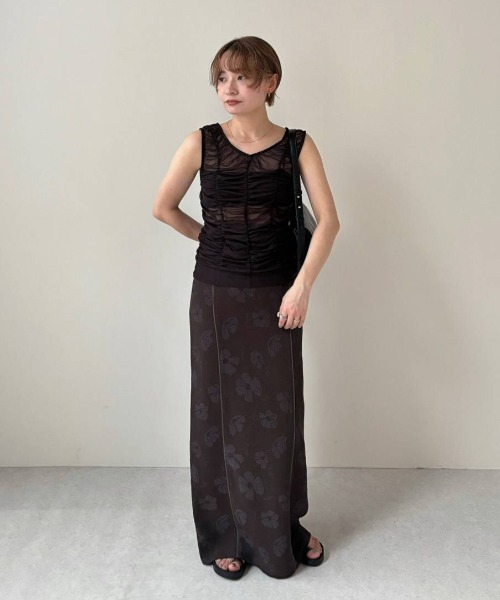 anuke アンヌーク Tulle Gather Tanktop ブラウン 楽天市場】【40％OFF