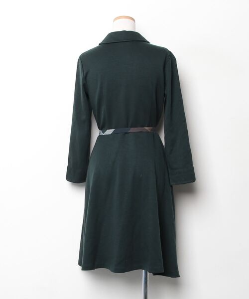「BLUE LABEL CRESTBRIDGE」 長袖ワンピース 38 グリーン レディース_画像2