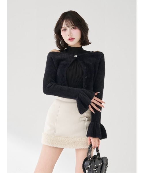 Darich♡アンサンブルシャギーニットトップス♡ブラック ダーリッチ Darich アンサンブルシャギートップス （ブラック