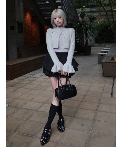 Darich アンサンブルシャギーニットトップス ブラック ダーリッチ Darich アンサンブルシャギートップス （ブラック