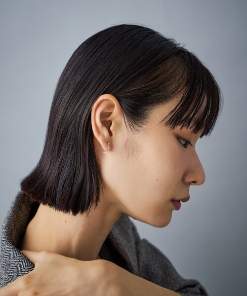 ピアス K10WG フープピアス ツイスト レディース