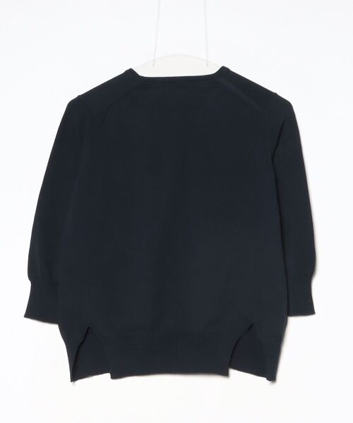 DRAWER（ドゥロワー） 7分袖ニット 1 ネイビー レディース : ZOZOTOWN