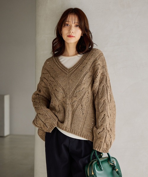 studio CLIP（スタディオクリップ） ニット セーター 3ゲージVネック