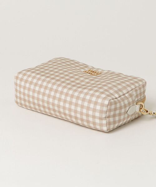 新品❣️miumiu❣️ポーチ❣️チェック　ベージュ miu miu（ミュウミュウ） チェック柄 ポーチ - ベージュ レディース