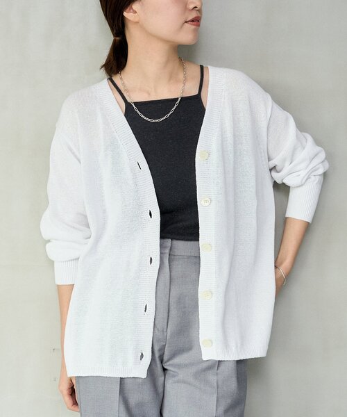 IENA（イエナ） ニットカーディガン FREE ホワイト レディース