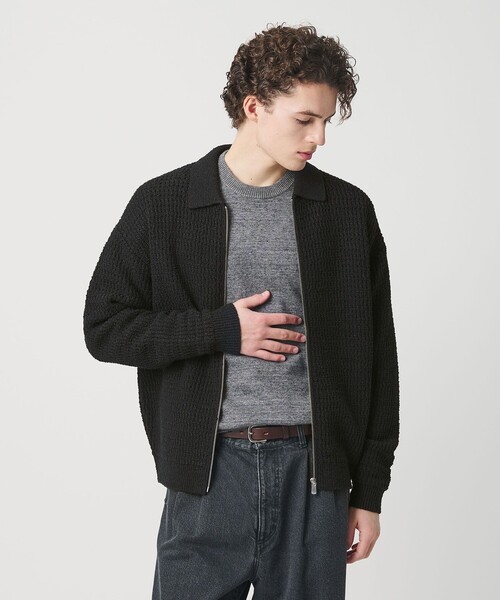 BEAUTY＆YOUTH UNITED ARROWS カーディガン ブークレ レース ジップ