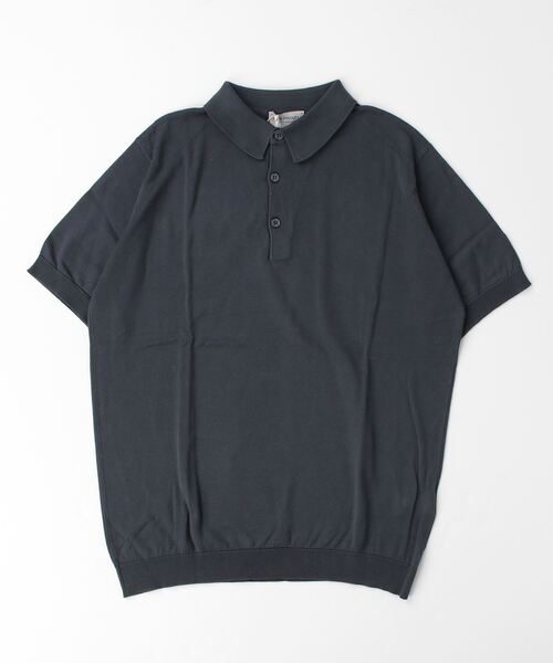 JOHN SMEDLEY 半袖ポロシャツ ブラック/グレー　M JOHN SMEDLEY（ジョンスメドレー） 半袖ポロシャツ SMALL ブラック