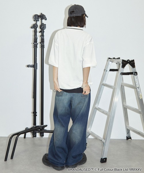 「BRANDALISED」 「Anchor Smith」半袖ポロシャツ L ブラック メンズ_画像9