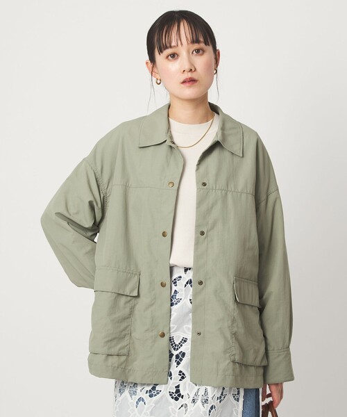 希少 ヘッドポータープラス ダック カバーオール ジャケット カーキ FREAK'S STORE/ビッグシルエット コーデュロイ切り替え ダック
