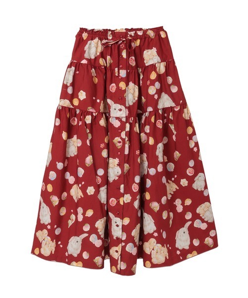 PINK HOUSE（ピンクハウス） スカート 幸見うさぎプリントスカート