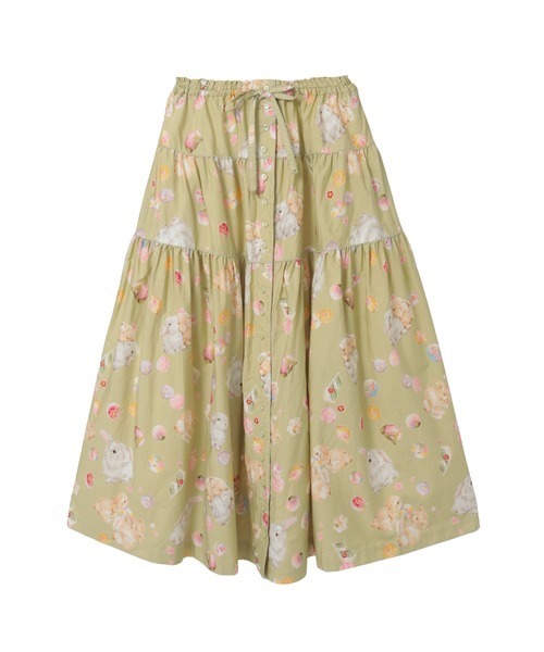 PINK HOUSE（ピンクハウス） スカート 幸見うさぎプリントスカート