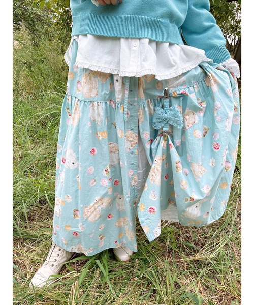 PINK HOUSE（ピンクハウス） スカート 幸見うさぎプリントスカート