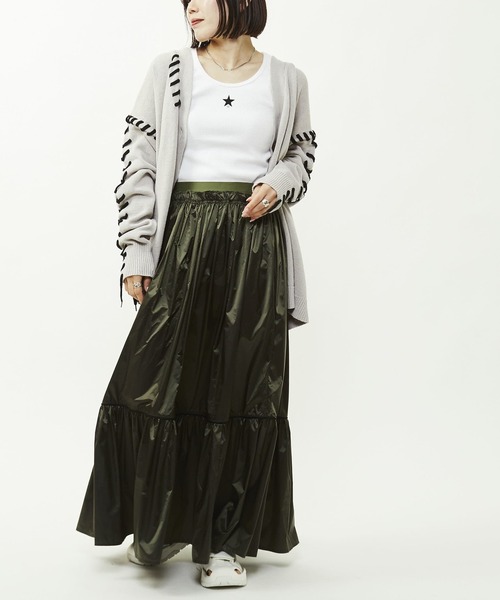 「CONVERSE TOKYO」 ニットカーディガン FREE グレー レディース_画像4