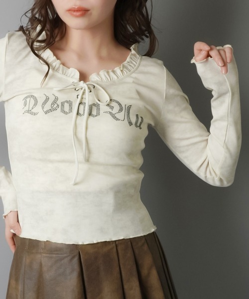 「SPINNS」 「attitude makes style」長袖カットソー ONESIZE チャコール レディース_画像5